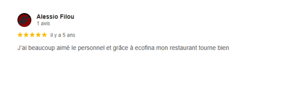 Avis Client Ecofina 10