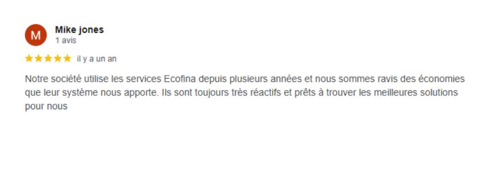 Avis Client Ecofina 2