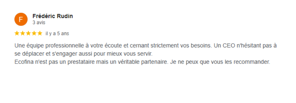 Avis Client Ecofina 3